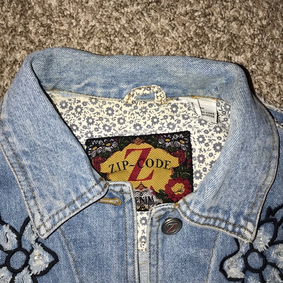Zip Code Vintage Denim Jacket Quilted - Picture 3 of 7